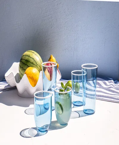 Tarhong Vetro Double Old Fashioned Glasses, Set Of 6 In Blue