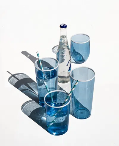 Tarhong Vetro Double Old Fashioned Glasses, Set Of 6 In Blue