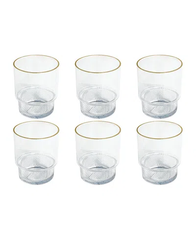 Tarhong Stax Optic Twist Goblet Glasses, Set Of 6 In Clear