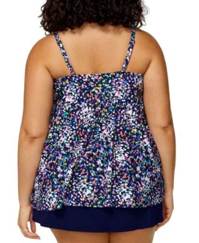 Island Escape Plus Size Cape Town Tankini Top Tummy Control Swim Skirt Exclusively At Macys In Black