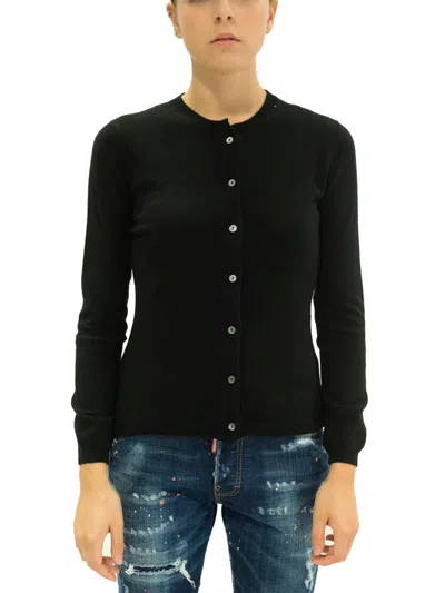 La Rose Essential Cashmere Cardigan In Black