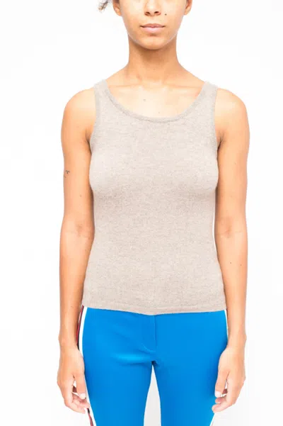 La Rose Canotta Cashmere Tank Top In Grey