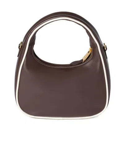 Miu Miu Leather Wander Top-handle Bag In Phoebe Wood/white