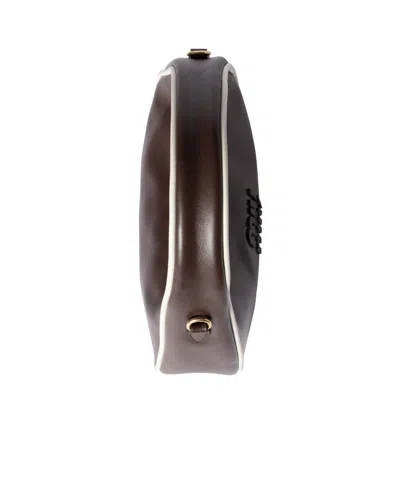 Miu Miu Leather Wander Top-handle Bag In Phoebe Wood/white