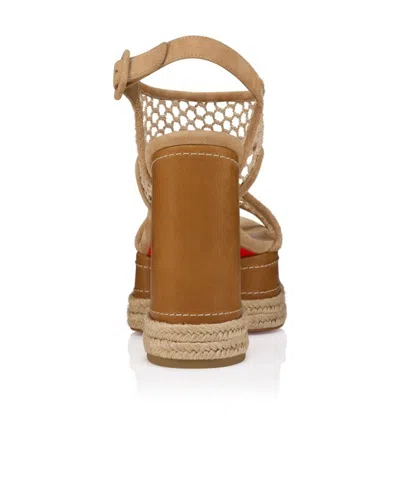 Christian Louboutin Almeja Net Red Sole Platform Espadrilles In Lionne