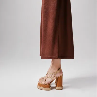 Christian Louboutin Almeja Net Red Sole Platform Espadrilles In Lionne