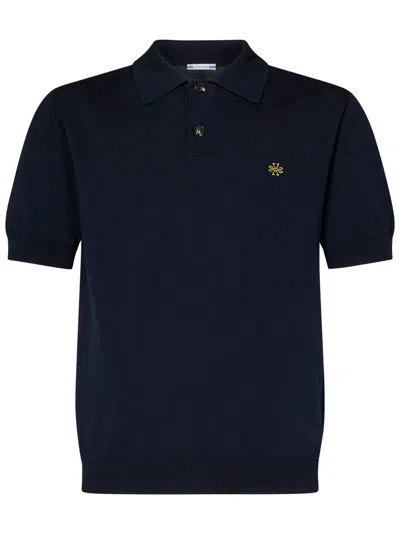 Jacob Cohen Fine-knit Polo Shirt In Blue