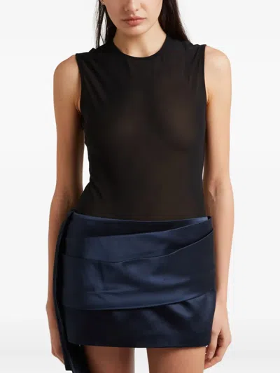 Alex Perry Sheer Bodysuit In Black