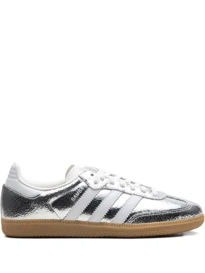 Adidas Originals Metallic Silver Samba Sneakers In Multi