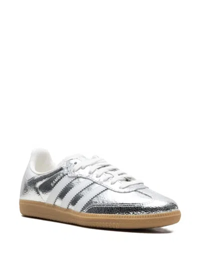 Adidas Originals Metallic Silver Samba Sneakers In Multi