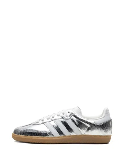 Adidas Originals Metallic Silver Samba Sneakers In Multi