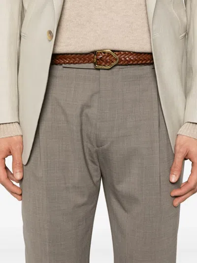 Berwich Relaxed Oversized Tailored Pants In Brown