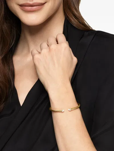 David Yurman 18k Yellow Gold Cablespira® Flex Diamond Bangle In Gold