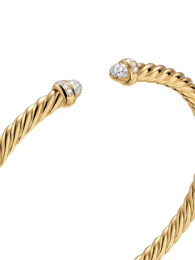 David Yurman 18k Yellow Gold Cablespira® Flex Diamond Bangle In Gold