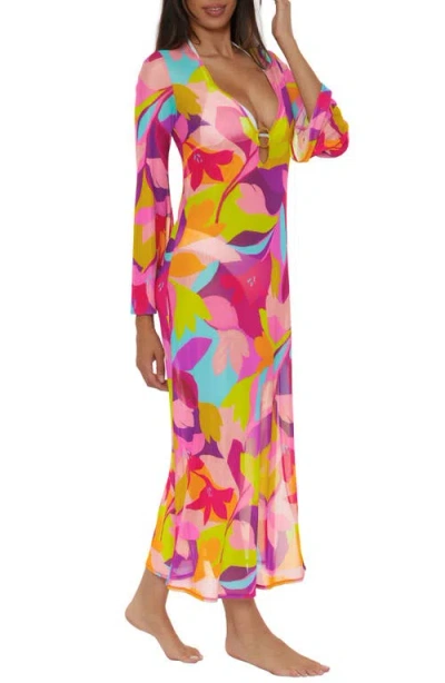 Trina Turk Lilleth Ring Cover-up Maxi Dress In Pink Multi