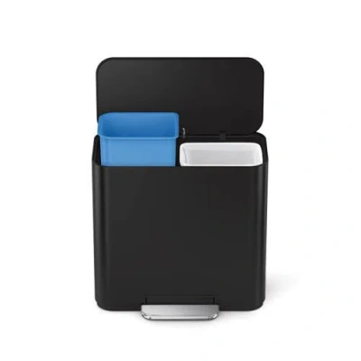 Simplehuman 15l Mini Recycler Step Can In Matte Black