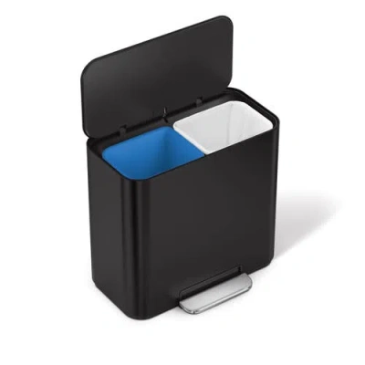 Simplehuman 15l Mini Recycler Step Can In Matte Black