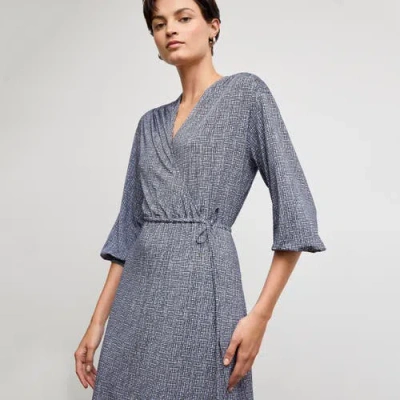 M.m.lafleur Hope Wrap Dress In Blueprint Sketch