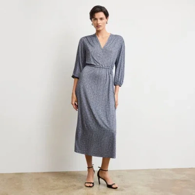 M.m.lafleur Hope Wrap Dress In Blueprint Sketch