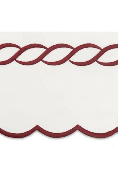 Matouk Classic Chain Scallop Set Of 2 600 Thread Count Pillowcases In Red