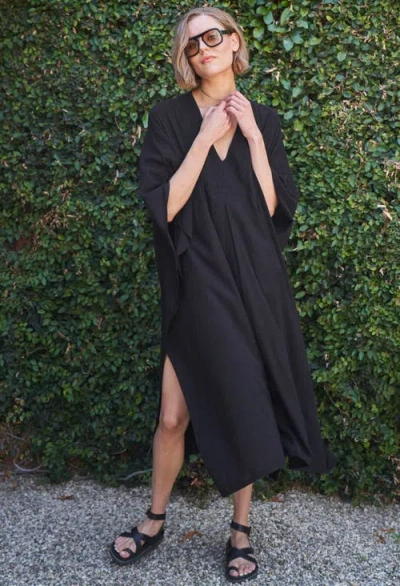 Ocean + Main Ocean+main Cotton Midi Caftan In Blue