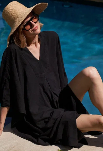 Ocean + Main Ocean+main Cotton Midi Caftan In Blue