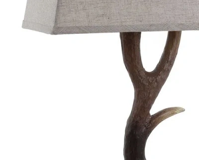 Jonathan Y Antler 29.5" Rustic Resin/crystal Led Table Lamp In Brown