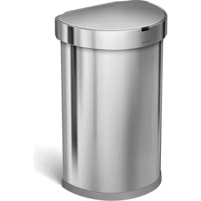Simplehuman 45l Semi Round Step Can In Brushed