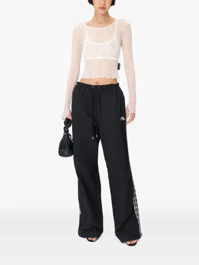 Marine Serre Cropped Mesh Flock Ss Top In White