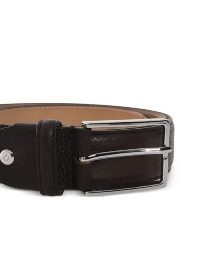 Doucal's Leather Belt In Brown