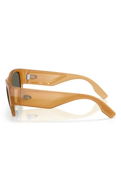 Costa Del Mar Suenos 57mm Polarized Rectangular Sunglasses In Sun Coral/gray 580g