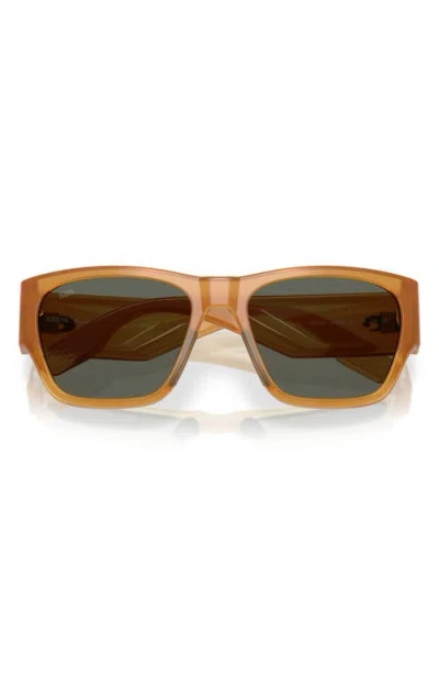 Costa Del Mar Suenos 57mm Polarized Rectangular Sunglasses In Sun Coral/gray 580g