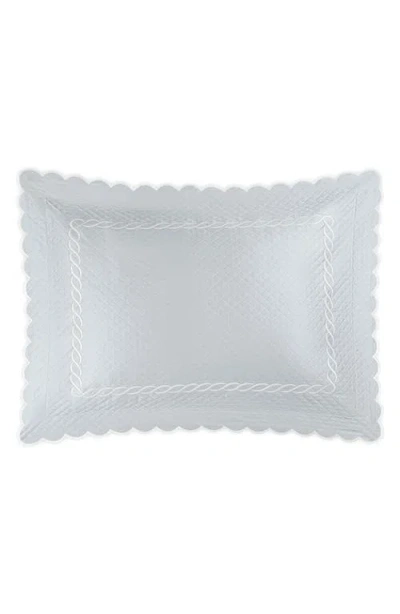 Matouk Classic Chain Scallop Matelassé Pillow Sham In Pool/bone