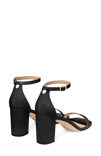 Stuart Weitzman 'nearlynude' Ankle Strap Suede Sandals In Black