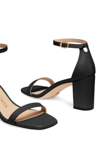 Stuart Weitzman 'nearlynude' Ankle Strap Suede Sandals In Black