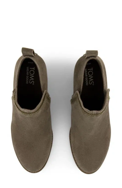 Toms Women's Kaia Olive Suede Wedge Boot In Green