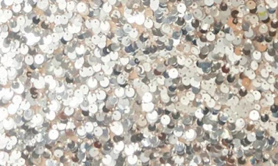 Endless Rose Beaded Sequins Miniskirt In Beige/silver