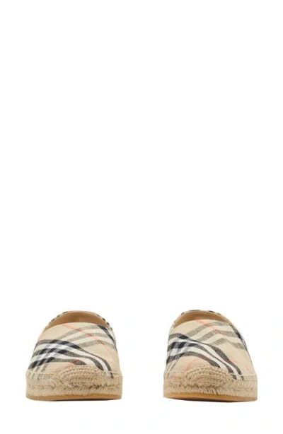 Burberry Women Embroidered Canvas Espadrilles In Sand Ip Check
