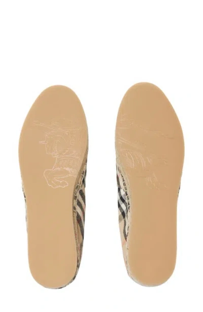 Burberry Women Embroidered Canvas Espadrilles In Sand Ip Check