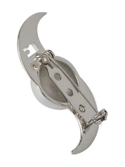Raf Simons Space Spinner Brooch In Silver