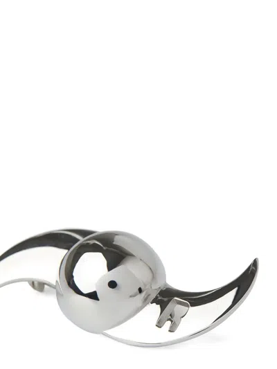 Raf Simons Space Spinner Brooch In Silver