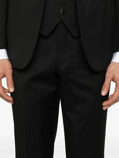 Corneliani Virgin Wool Suit In Black In Black