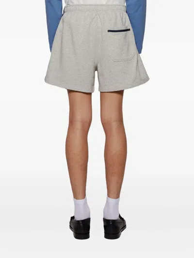 Bode Crew Side Stripe Sweat Shorts Heather Grey In Grey