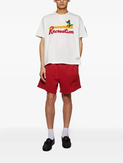 Bode Camper Track Shorts In Red