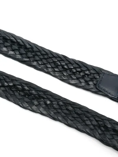 Orciani Braided Leather Belt In Blue