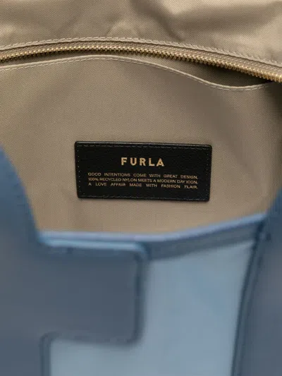 Furla Large Piuma Tote Bag In Blue