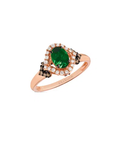 Le Vian ® Emerald 14k Rose Gold 0.83 Ct. Tw. Diamond & Emerald Ring In Gold