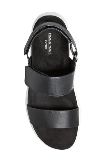 Rockport Women's Qwera Open Toe Strappy Casual Wedge Sandals In Black