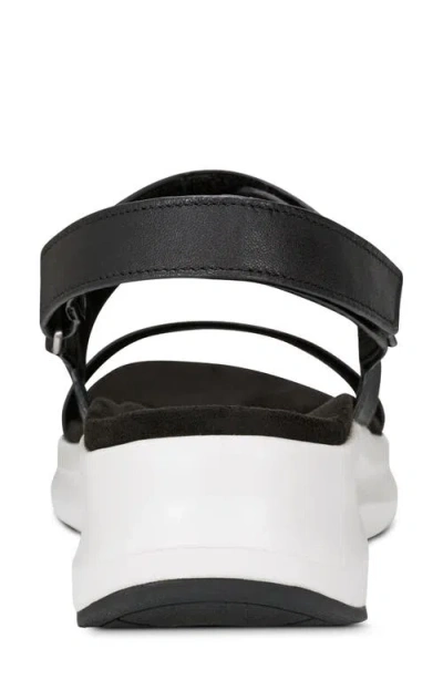 Rockport Women's Qwera Open Toe Strappy Casual Wedge Sandals In Black