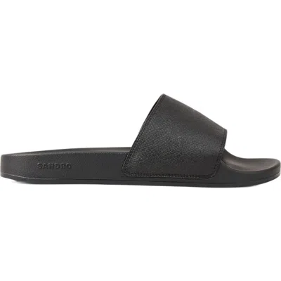 Sandro Logo-print Slides In Black